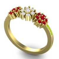 Statement Floral Pave Makaranda Ring