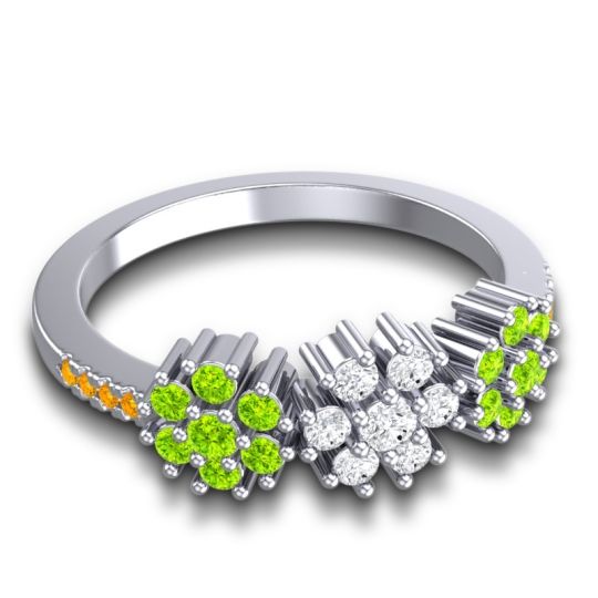 Statement Floral Pave Makaranda Ring