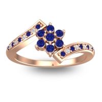 Blue Sapphire Fashion Ring In 18K Rose Gold With Diamond – Utpala Simple Ring