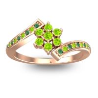 Peridot Fashion Ring In 18K Rose Gold With Emerald – Utpala Simple Ring