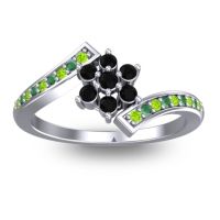 Black Onyx Fashion Ring In Platinum With Peridot And Emerald – Utpala Simple Ring