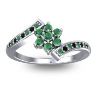 Emerald Fashion Ring In Platinum With Black Onyx – Utpala Simple Ring