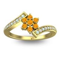 Simple Floral Pave Utpala Ring