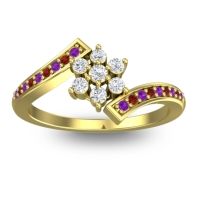 Simple Floral Pave Utpala Ring