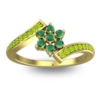 Emerald Fashion Ring In 18k Yellow Gold With Peridot – Utpala Simple Ring