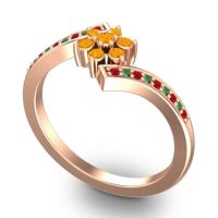 Simple Floral Pave Utpala Ring