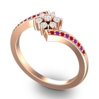 Simple Floral Pave Utpala Ring