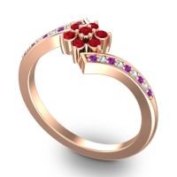 Simple Floral Pave Utpala Ring