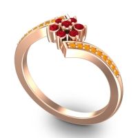 Simple Floral Pave Utpala Ring