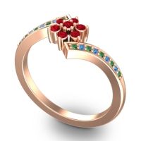 Simple Floral Pave Utpala Ring