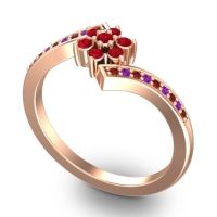 Simple Floral Pave Utpala Ring