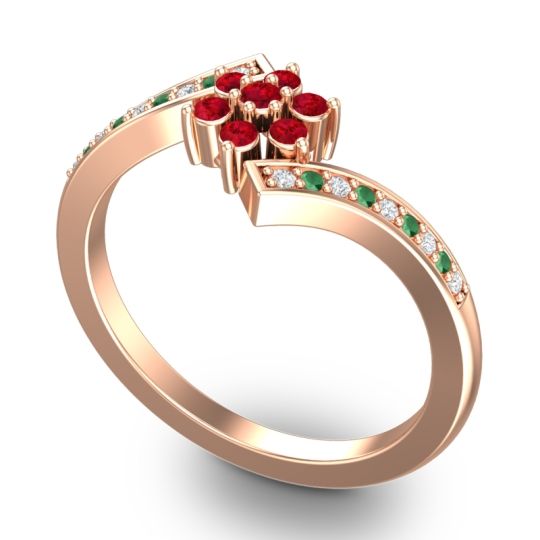 Simple Floral Pave Utpala Ring