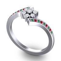 Simple Floral Pave Utpala Ring