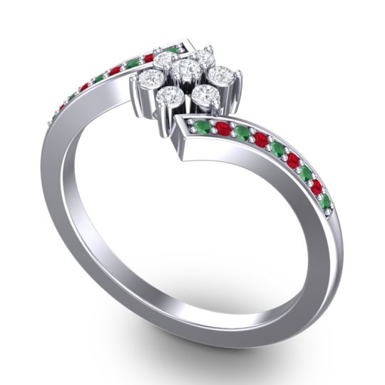 Simple Floral Pave Utpala Ring