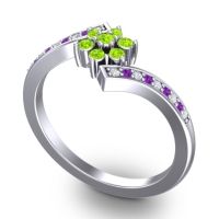 Simple Floral Pave Utpala Ring