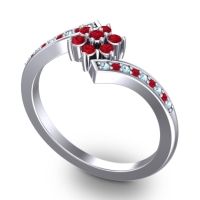 Simple Floral Pave Utpala Ring