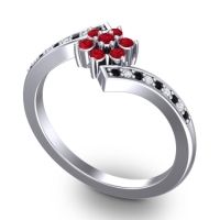 Simple Floral Pave Utpala Ring