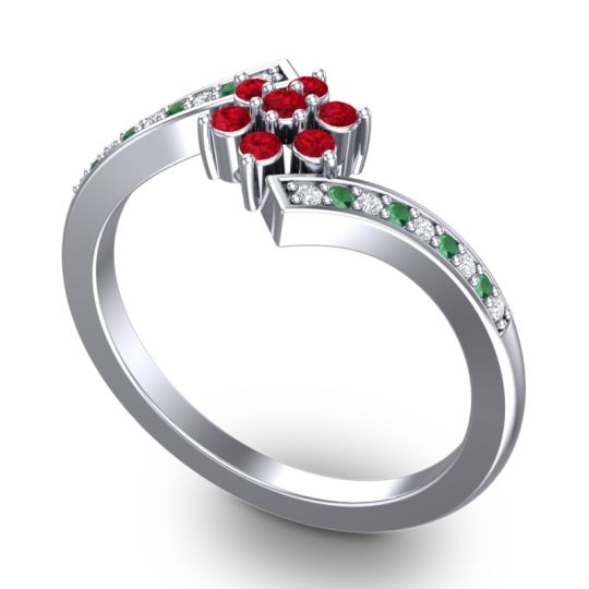 Simple Floral Pave Utpala Ring