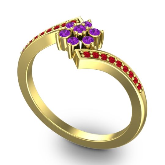 Simple Floral Pave Utpala Ring
