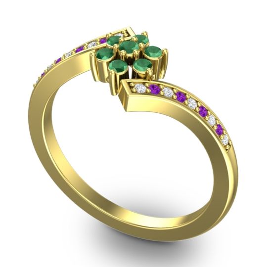 Simple Floral Pave Utpala Ring