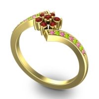 Simple Floral Pave Utpala Ring