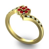 Simple Floral Pave Utpala Ring