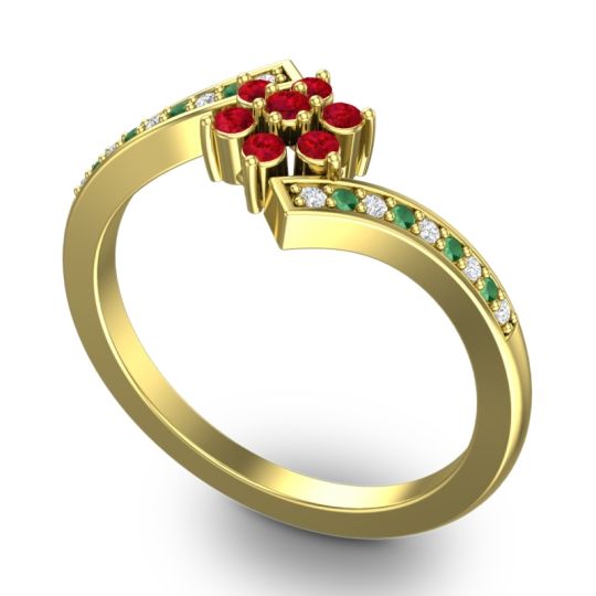 Simple Floral Pave Utpala Ring