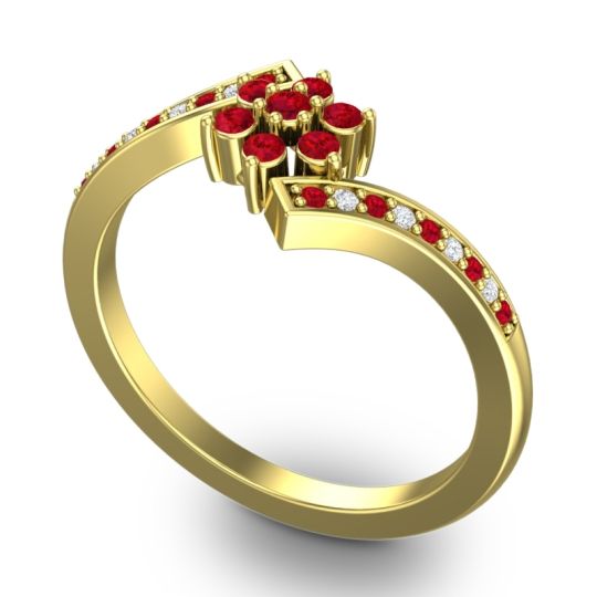 Simple Floral Pave Utpala Ring