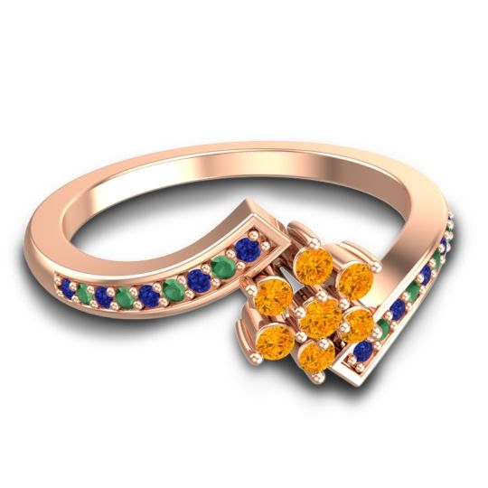 Simple Floral Pave Utpala Ring