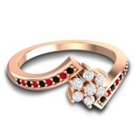 Simple Floral Pave Utpala Ring