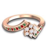 Simple Floral Pave Utpala Ring