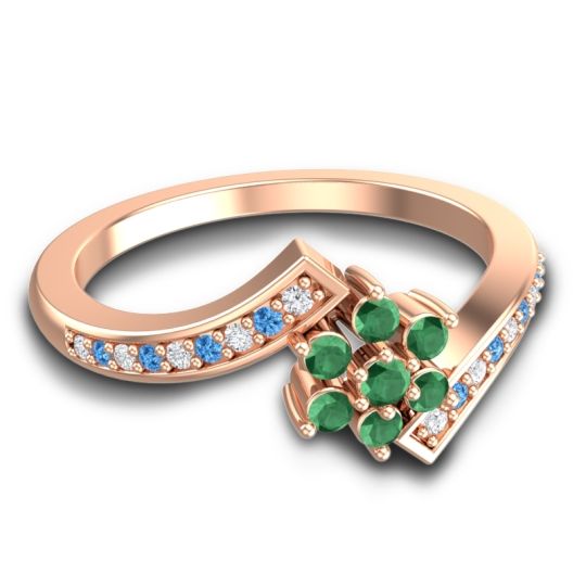 Simple Floral Pave Utpala Ring