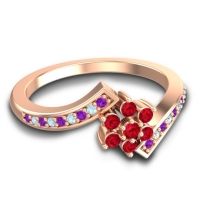 Simple Floral Pave Utpala Ring