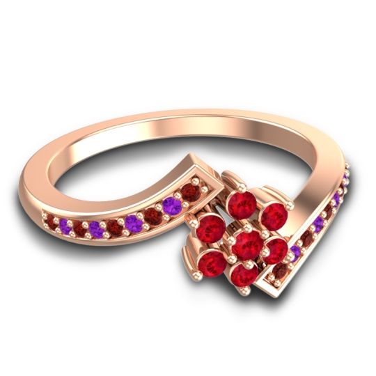 Simple Floral Pave Utpala Ring