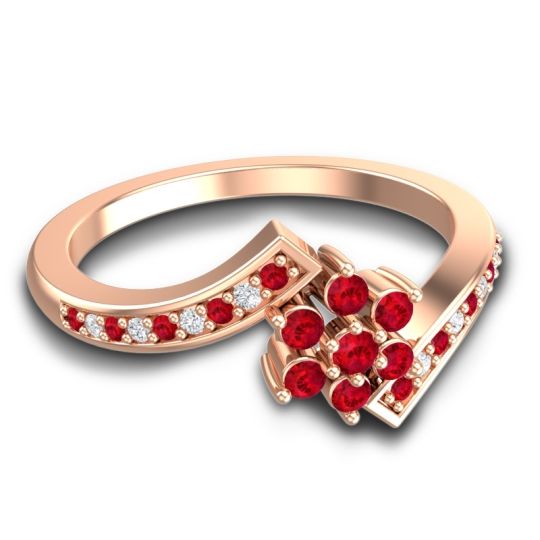 Simple Floral Pave Utpala Ring