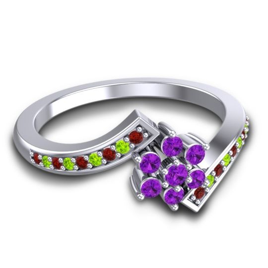 Simple Floral Pave Utpala Ring