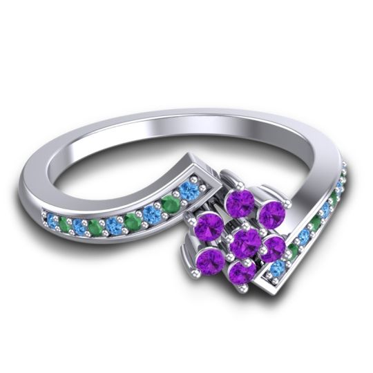 Simple Floral Pave Utpala Ring