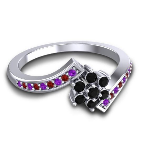 Simple Floral Pave Utpala Ring
