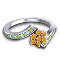 Simple Floral Pave Utpala Ring