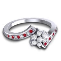 Simple Floral Pave Utpala Ring