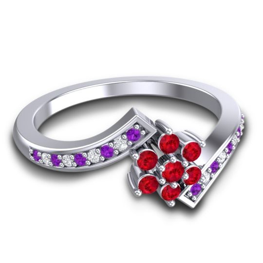 Simple Floral Pave Utpala Ring