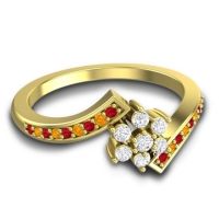 Simple Floral Pave Utpala Ring