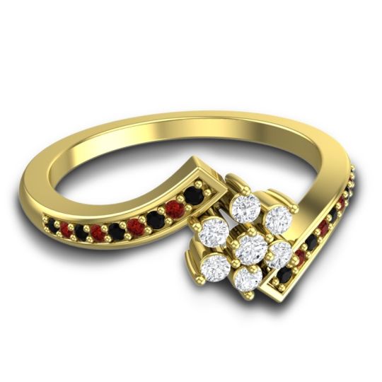 Simple Floral Pave Utpala Ring
