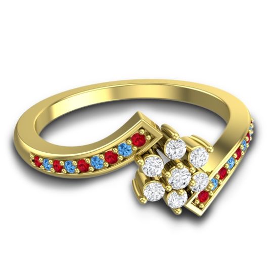 Simple Floral Pave Utpala Ring