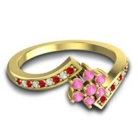 Simple Floral Pave Utpala Ring