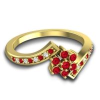 Simple Floral Pave Utpala Ring