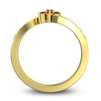 Simple Floral Pave Utpala Ring