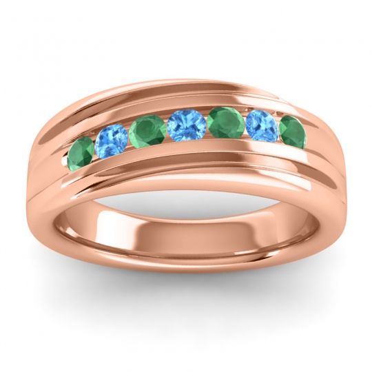 Men's Designer Tilted Channel 8mm Band