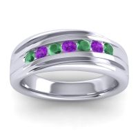 Men's Designer Tilted Channel 8mm Band