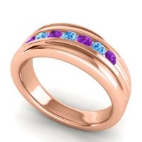 Men's Designer Tilted Channel 8mm Band